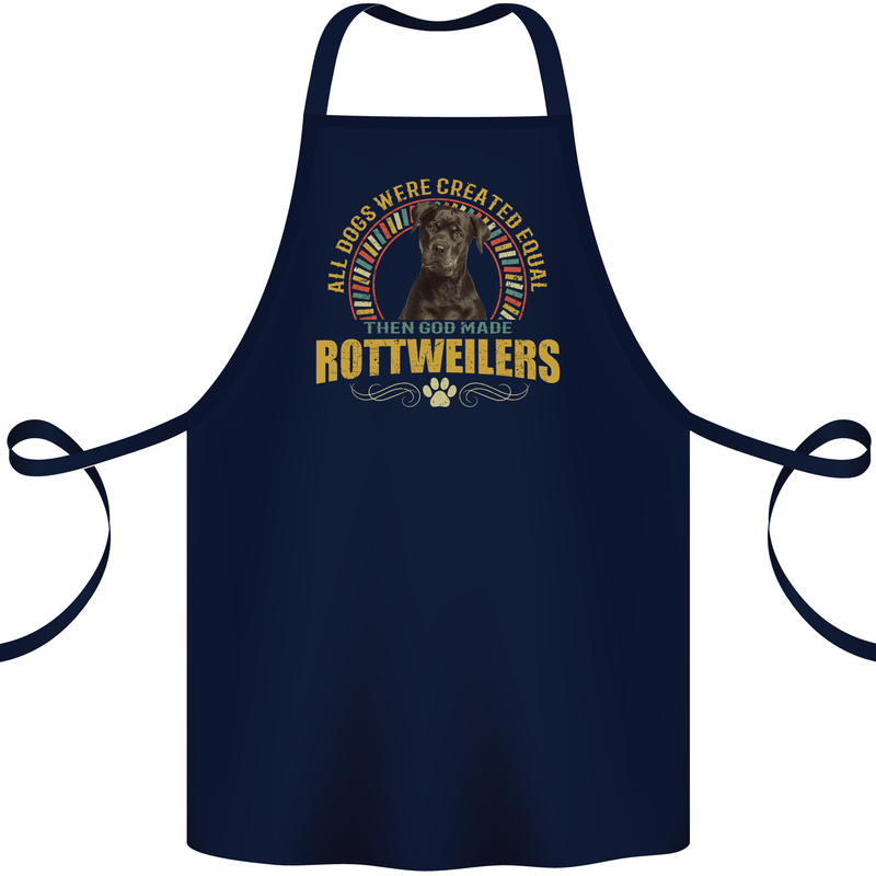 A Rottweiler Dog Cotton Apron 100% Organic Navy Blue