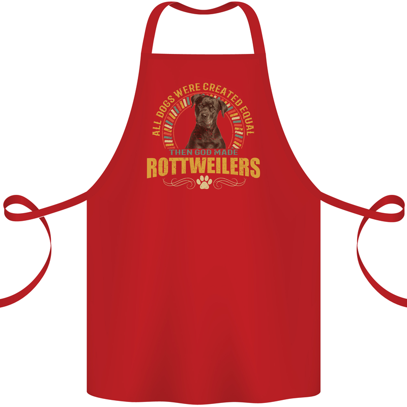 A Rottweiler Dog Cotton Apron 100% Organic Red