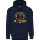 A Rottweiler Dog Mens 80% Cotton Hoodie Navy Blue
