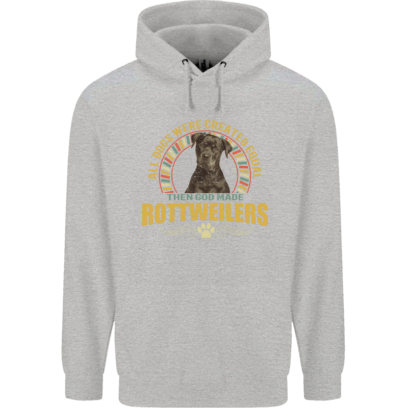 A Rottweiler Dog Mens 80% Cotton Hoodie Sports Grey