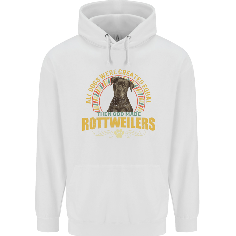 A Rottweiler Dog Mens 80% Cotton Hoodie White