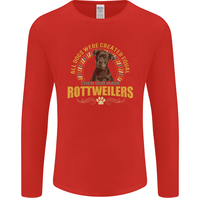 A Rottweiler Dog Mens Long Sleeve T-Shirt Red