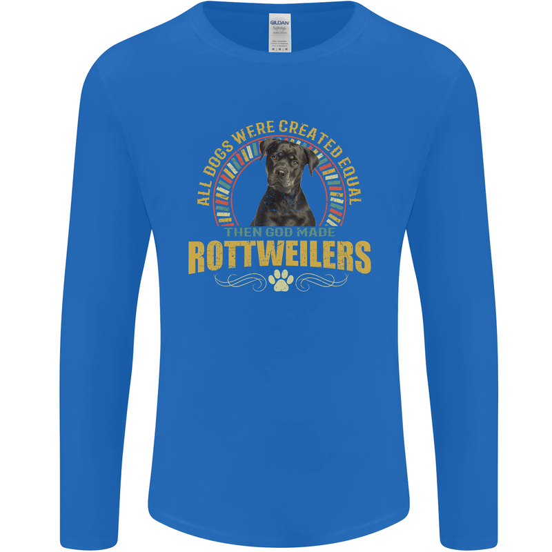 A Rottweiler Dog Mens Long Sleeve T-Shirt Royal Blue