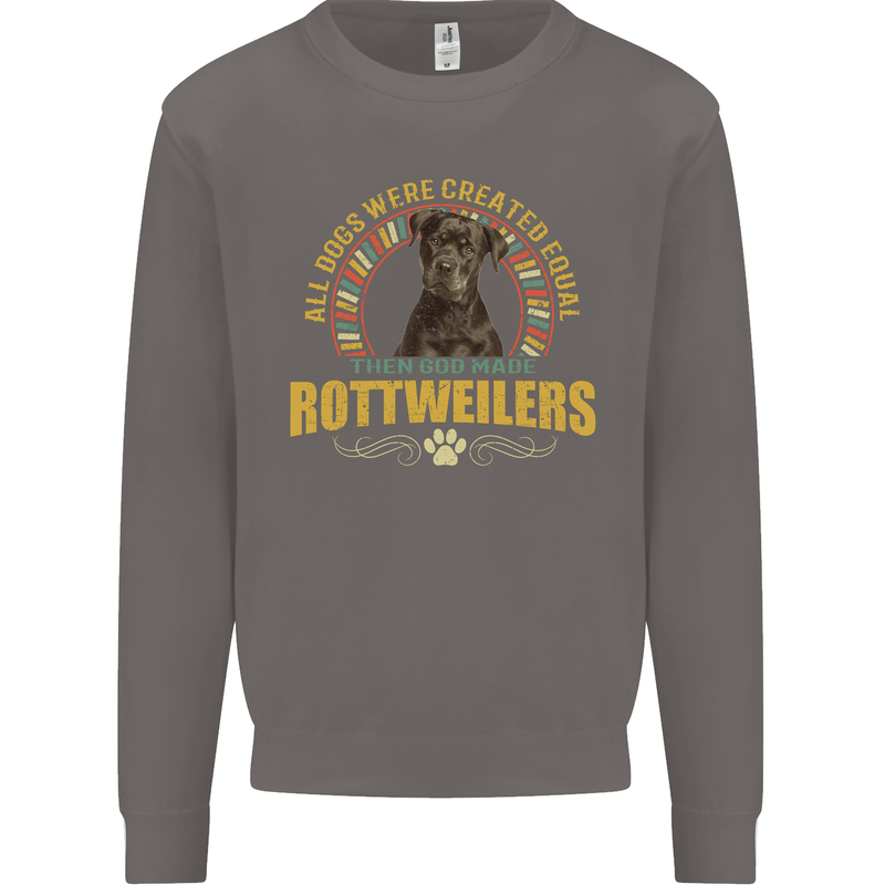 A Rottweiler Dog Mens Sweatshirt Jumper Charcoal
