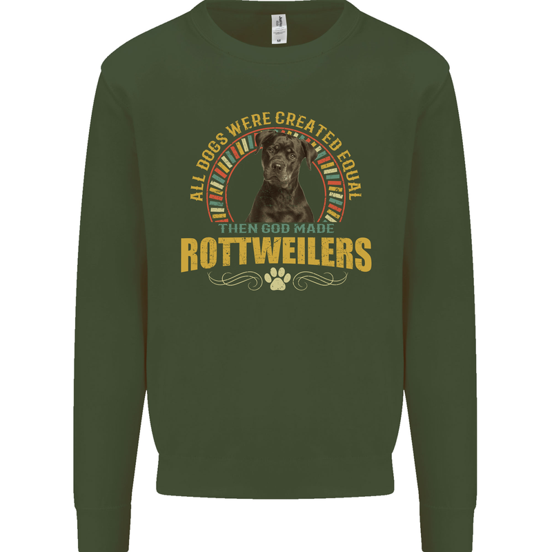 A Rottweiler Dog Mens Sweatshirt Jumper Forest Green