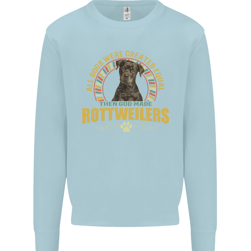 A Rottweiler Dog Mens Sweatshirt Jumper Light Blue