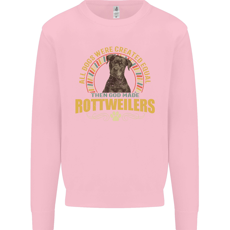 A Rottweiler Dog Mens Sweatshirt Jumper Light Pink
