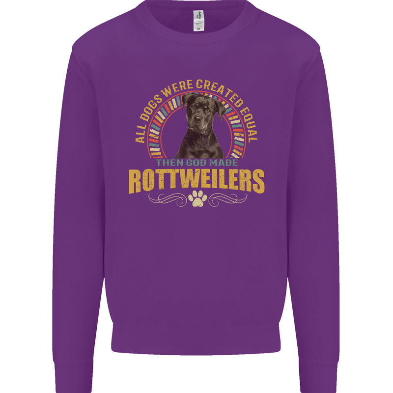 A Rottweiler Dog Mens Sweatshirt Jumper Purple