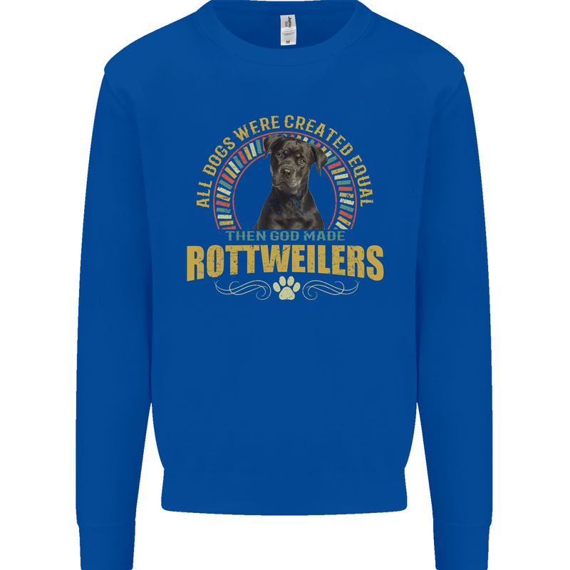 A Rottweiler Dog Mens Sweatshirt Jumper Royal Blue