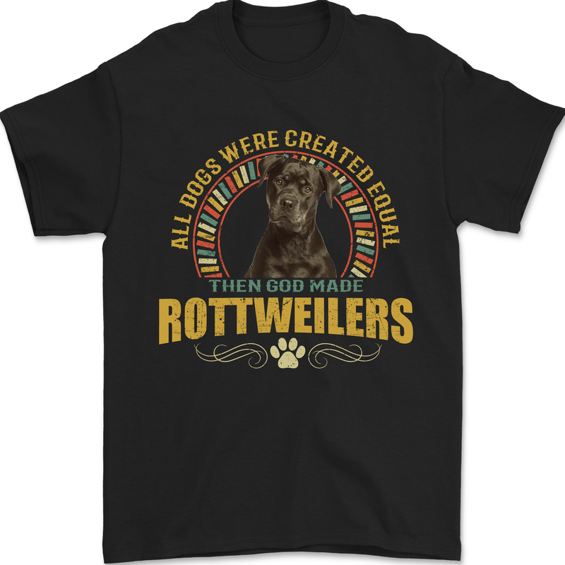 A Rottweiler Dog Mens T-Shirt 100% Cotton Black