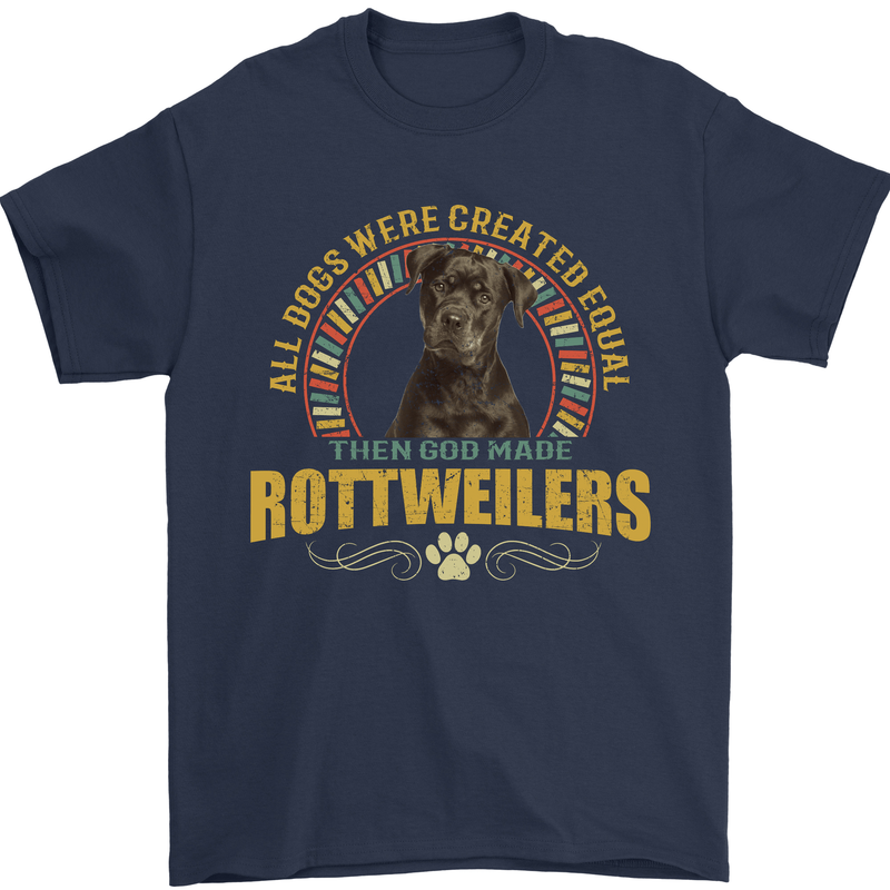 A Rottweiler Dog Mens T-Shirt 100% Cotton Navy Blue