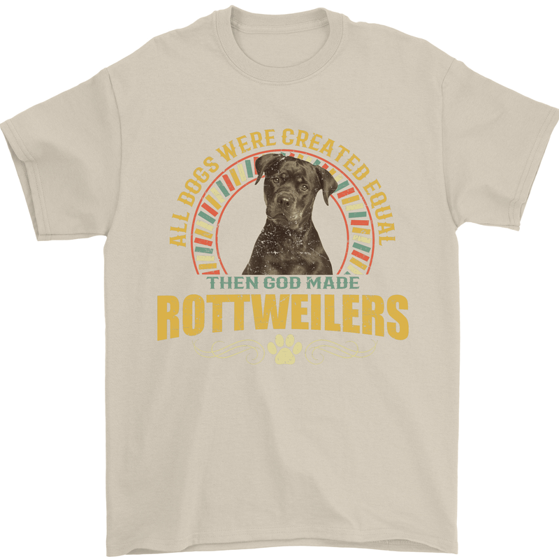 A Rottweiler Dog Mens T-Shirt 100% Cotton Sand