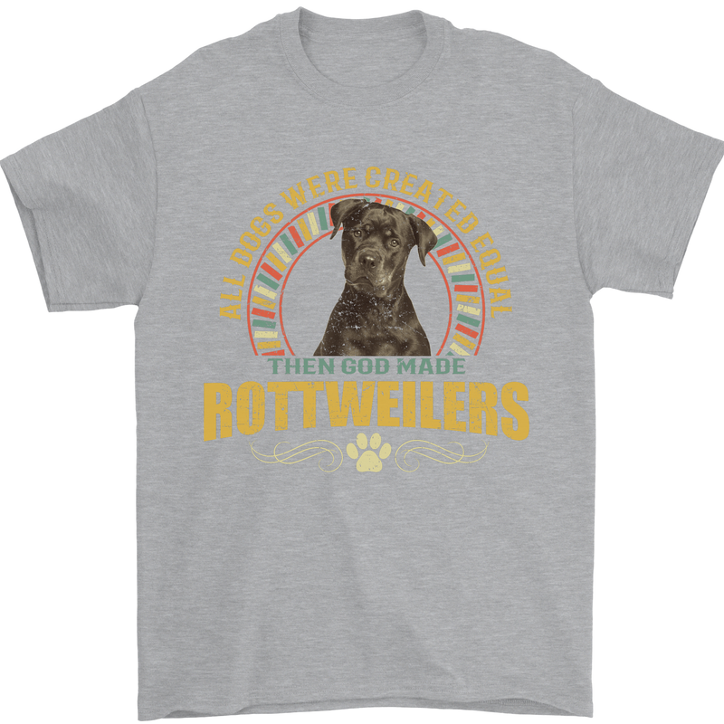 A Rottweiler Dog Mens T-Shirt 100% Cotton Sports Grey