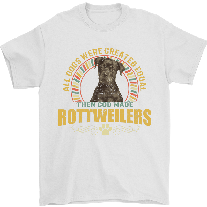 A Rottweiler Dog Mens T-Shirt 100% Cotton White