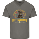 A Rottweiler Dog Mens V-Neck Cotton T-Shirt Charcoal