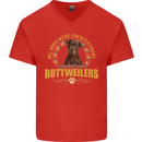 A Rottweiler Dog Mens V-Neck Cotton T-Shirt Red