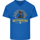 A Rottweiler Dog Mens V-Neck Cotton T-Shirt Royal Blue