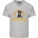 A Rottweiler Dog Mens V-Neck Cotton T-Shirt Sports Grey