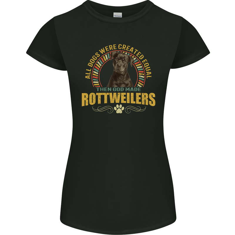 A Rottweiler Dog Womens Petite Cut T-Shirt Black