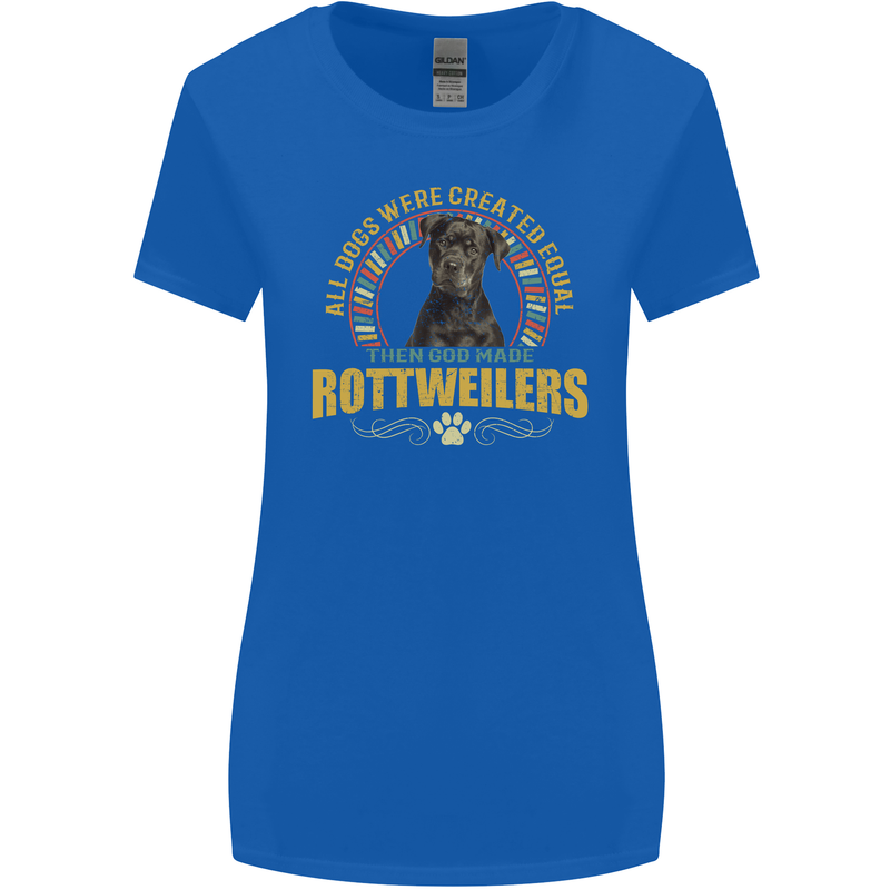 A Rottweiler Dog Womens Wider Cut T-Shirt Royal Blue