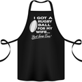 A Rugby Ball for My Wife Player Union Funny Cotton Apron 100% Organic Black