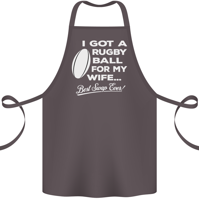 A Rugby Ball for My Wife Player Union Funny Cotton Apron 100% Organic Dark Grey