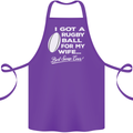 A Rugby Ball for My Wife Player Union Funny Cotton Apron 100% Organic Purple