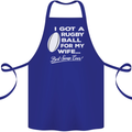 A Rugby Ball for My Wife Player Union Funny Cotton Apron 100% Organic Royal Blue