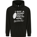 A Rugby Ball for My Wife Player Union Funny Mens 80% Cotton Hoodie Black