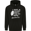 A Rugby Ball for My Wife Player Union Funny Mens 80% Cotton Hoodie Black