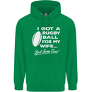 A Rugby Ball for My Wife Player Union Funny Mens 80% Cotton Hoodie Irish Green