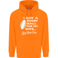 A Rugby Ball for My Wife Player Union Funny Mens 80% Cotton Hoodie Orange