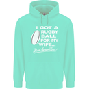 A Rugby Ball for My Wife Player Union Funny Mens 80% Cotton Hoodie Peppermint