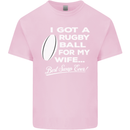 A Rugby Ball for My Wife Player Union Funny Mens Cotton T-Shirt Tee Top Light Pink