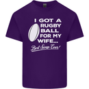 A Rugby Ball for My Wife Player Union Funny Mens Cotton T-Shirt Tee Top Purple