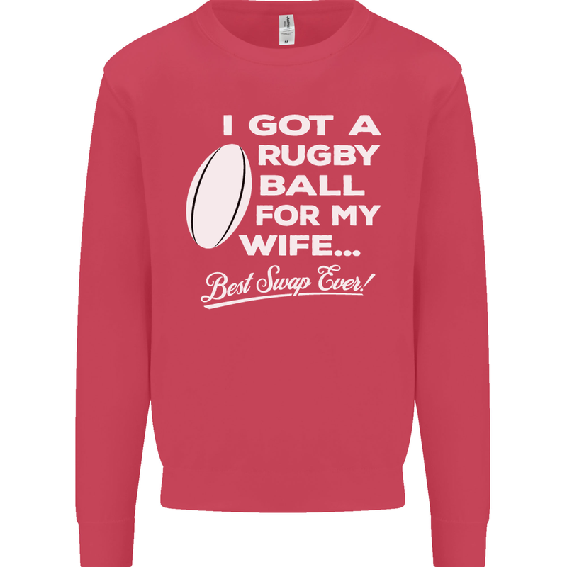 A Rugby Ball for My Wife Player Union Funny Mens Sweatshirt Jumper Heliconia