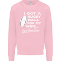 A Rugby Ball for My Wife Player Union Funny Mens Sweatshirt Jumper Light Pink