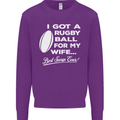 A Rugby Ball for My Wife Player Union Funny Mens Sweatshirt Jumper Purple