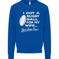 A Rugby Ball for My Wife Player Union Funny Mens Sweatshirt Jumper Royal Blue