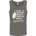 A Rugby Ball for My Wife Player Union Funny Mens Vest Tank Top Charcoal