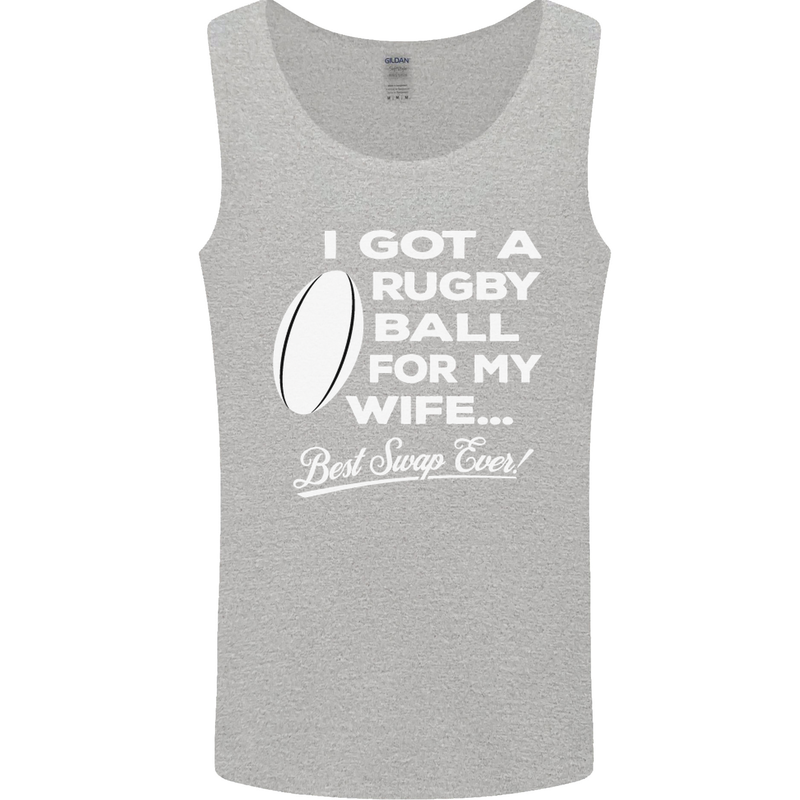 A Rugby Ball for My Wife Player Union Funny Mens Vest Tank Top Sports Grey