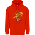 A Sagittarius Female Archer Star Sign Zodiac Childrens Kids Hoodie Bright Red