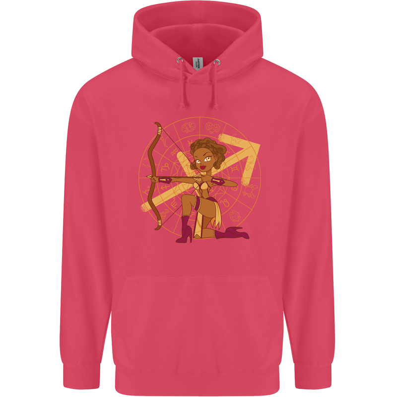 A Sagittarius Female Archer Star Sign Zodiac Childrens Kids Hoodie Heliconia