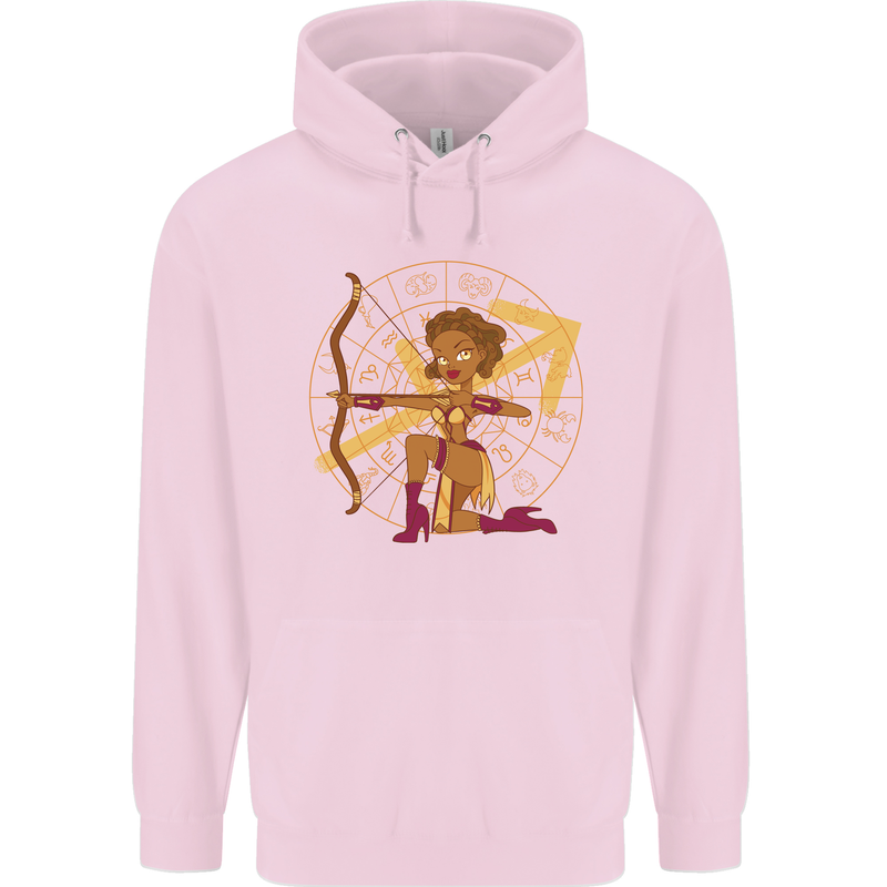 A Sagittarius Female Archer Star Sign Zodiac Childrens Kids Hoodie Light Pink