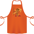 A Sagittarius Female Archer Star Sign Zodiac Cotton Apron 100% Organic Orange