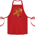 A Sagittarius Female Archer Star Sign Zodiac Cotton Apron 100% Organic Red