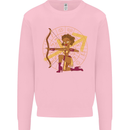A Sagittarius Female Archer Star Sign Zodiac Kids Sweatshirt Jumper Light Pink