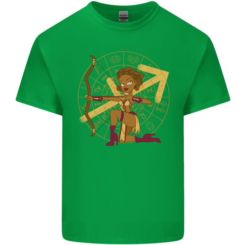 A Sagittarius Female Archer Star Sign Zodiac Kids T-Shirt Childrens Irish Green