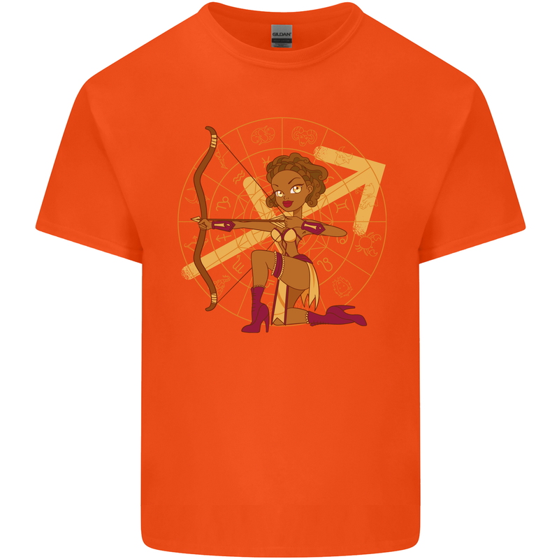 A Sagittarius Female Archer Star Sign Zodiac Kids T-Shirt Childrens Orange