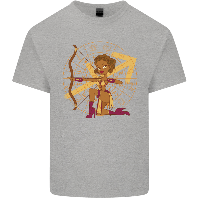 A Sagittarius Female Archer Star Sign Zodiac Kids T-Shirt Childrens Sports Grey